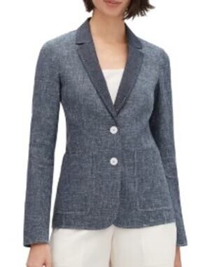 Lafayette 148 New York Vangie Sublime Space-Dye Cotton Jacket Sz. L